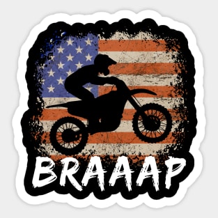Funny America Motocross Braaap Sticker